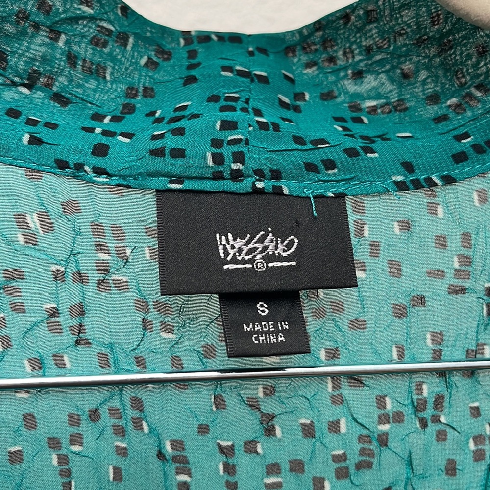 Teal and Black Sheer Open Front Kimono Cardigan - Picture 16 of 16